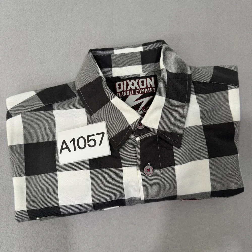 Dixxon Flannel Company Pinnacle Shirt Mens LT Black White Buffalo Check Custom